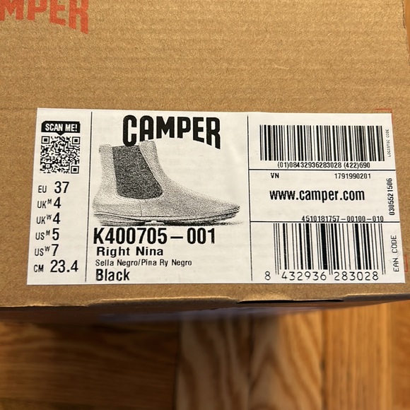 Camper Right Nina Chelsea Boots Black Size 37 / 7 NIB - Picture 8 of 8